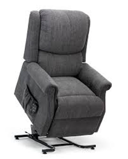 BOXED CHARCOAL FABRIC RISE RECLINER CHAIR