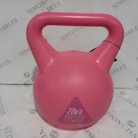 PHOENIX FITNESS 20kg KETTLEBELL - PINK - COLLECTION ONLY