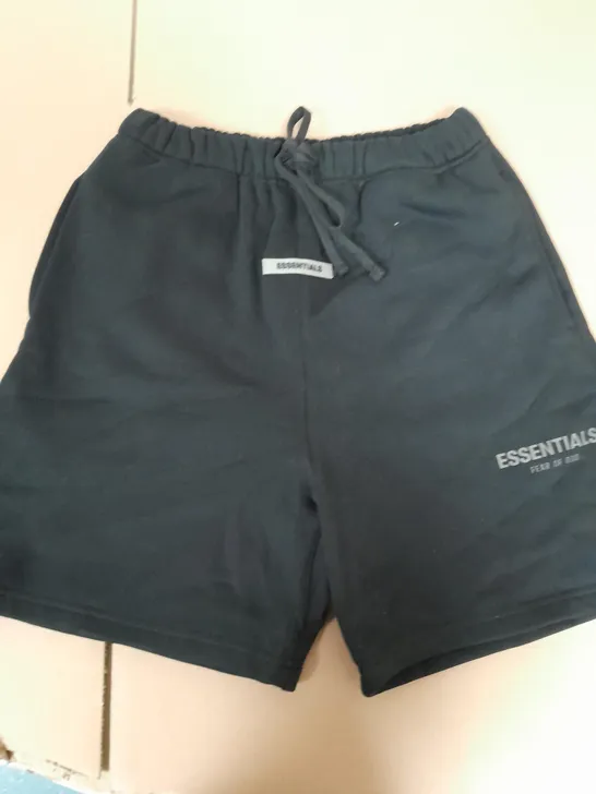 ESSENTIALS FEAR OF GOD BLACK SHORTS - SIZE SMALL