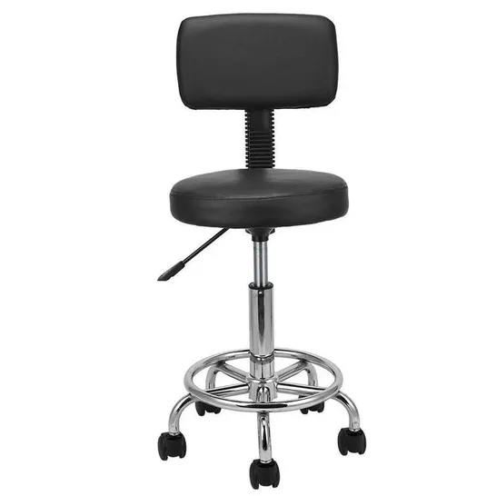 BOXED HEIGHT ADJUSTABLE STREEP LAB STOOL , BLACK SEAT FINISH