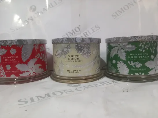 HOMEWORX BY HARRY SLATKIN SET OF 3 SEASON'S GREETINGS CANDLES