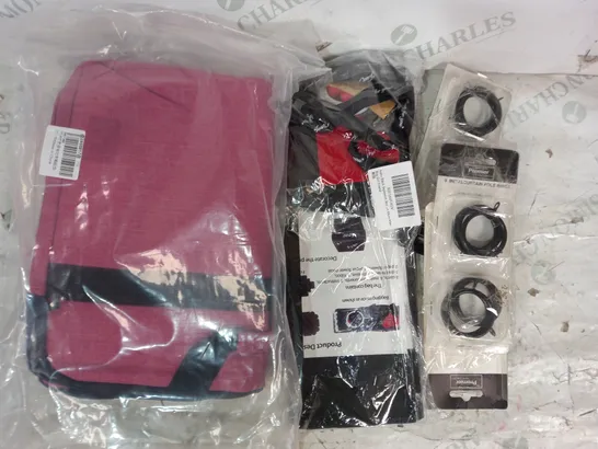 BOX OF APPROXIMATELY 20 ASSORTED HOUSEHOLD ITEMS TO INCLUDE METAL CURTAIN POLE RINGS, EXPLOSION STORAGE BOX IN BLACK, ETC