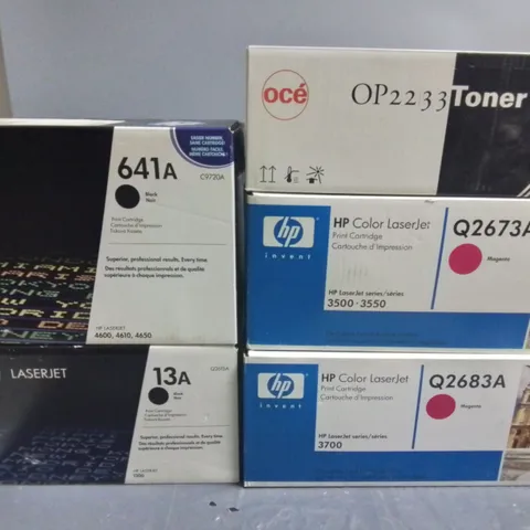 LOT OF 9 ASSORTED PRINT CARTRIDGES TO INCLUDE HP AND OCE