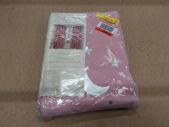 BAGGED SAUCIER POLYESTER ROOM DARKENING BLACKOUT  CURTAINS - GALAXY PINK // 168 X 183CM (1 ITEM)