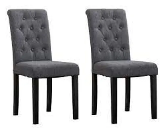 BOXED PAIR OF FABIO FABRIC DINING CHAIRS GREY (1 BOX)