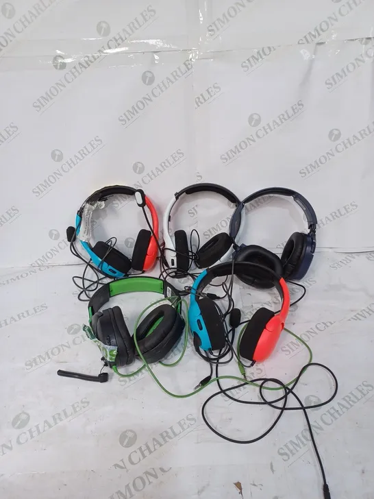 LOT TO CONTAIN 5 X ASSORTED TURTLE BEACH GAMING HEADSETS, MODELS VARY