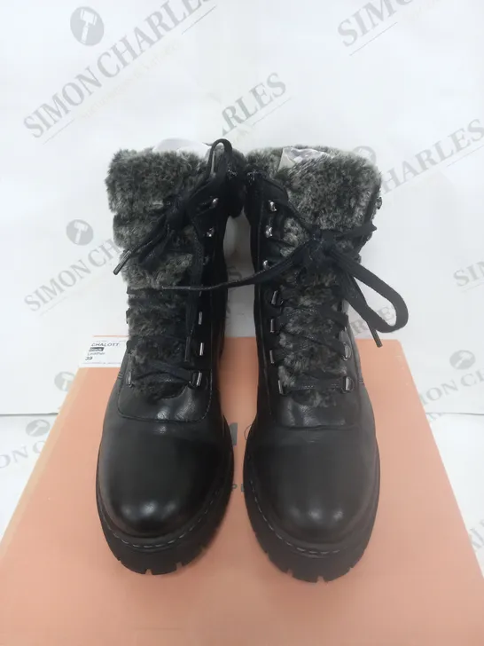 BOXED MODA IN PELLE HIKING BOOTS BLACK SIZE 6