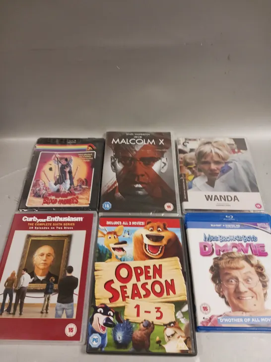 APPROXIMATELY 20 ASSORTED DVD/BLU-RAYS TO INCLUDE SPITTING IMAGE, TIMELINE, MALCOLM X ETC 