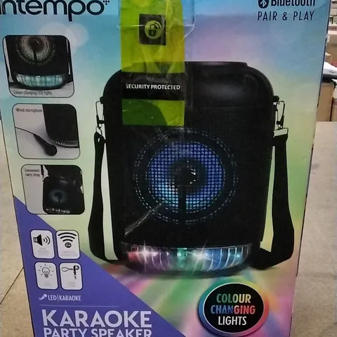 INTEMPO KARAOKE PARTY SPEAKER WITH COLOUR CHANGING LIGHTS 