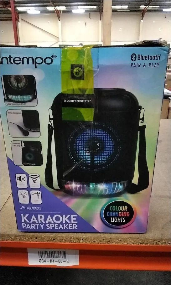 INTEMPO KARAOKE PARTY SPEAKER WITH COLOUR CHANGING LIGHTS 