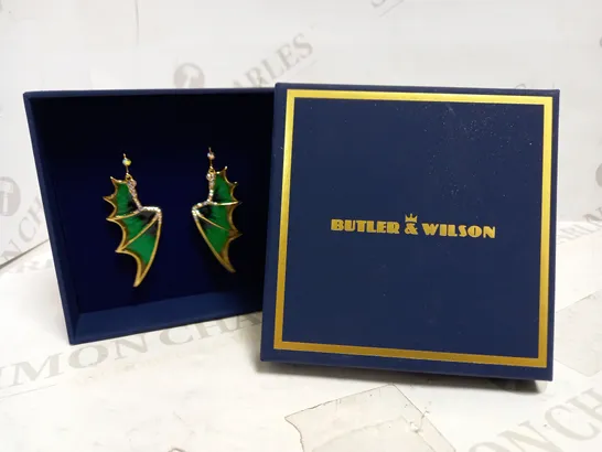 BUTLER & WILSON DRAGON WING EARRINGS