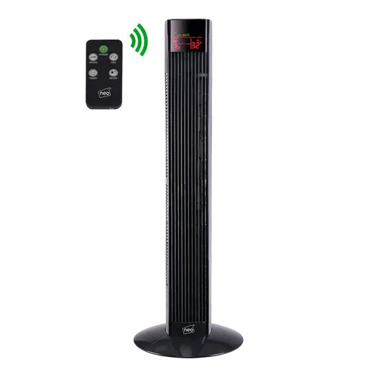 BOXED NEO 36” BLACK FREE STANDING 3 SPEED TOWER FAN 