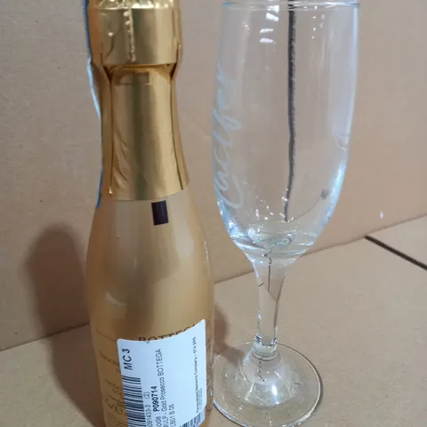 PERSONALISED CHAMPAGNE GLASS WITH 200ML PROSECCO BOTTEGA 
