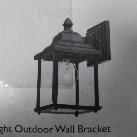 BOXED DAR LIGHTING DOYLE 1-LIGHT OUTDOOR WALL BRACKET LANTERN BLACK GOLD IP44 