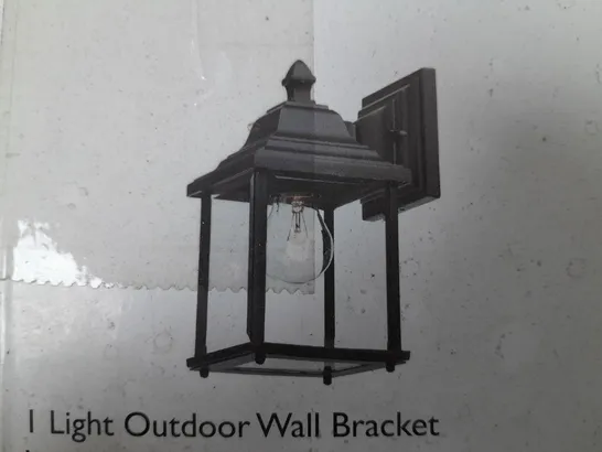 BOXED DAR LIGHTING DOYLE 1-LIGHT OUTDOOR WALL BRACKET LANTERN BLACK GOLD IP44 