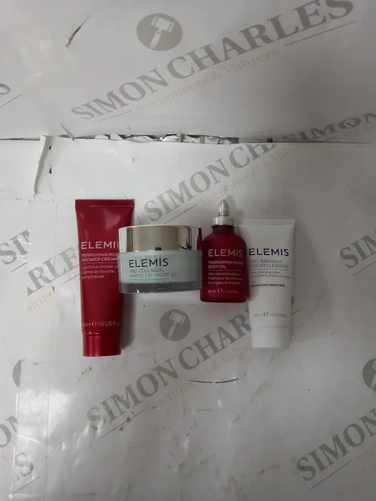 BOX OF 4 ELEMIS BEAUTY PRODUCTS TO INCLUDE PRO COLLAGEN MARINE CREAM, SHOWER CREAM, BODY OIL, ETC. 