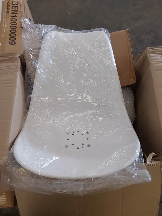 BOXED DESIGNER WHITE PLASTIC DINING CHAIR