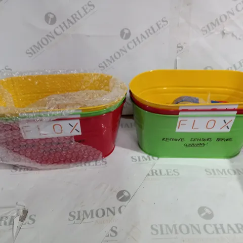 FLOX HANING FLOWER POTS X6 IN YELLOW/GREEN/RED