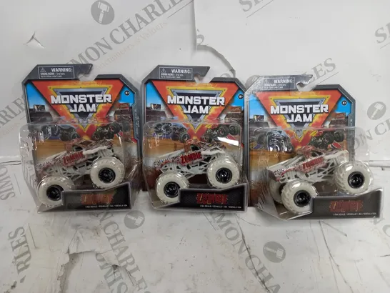 3 MONSTER JAM 1:64 SERIES 31 ZOMBIE TRUCK TOYS