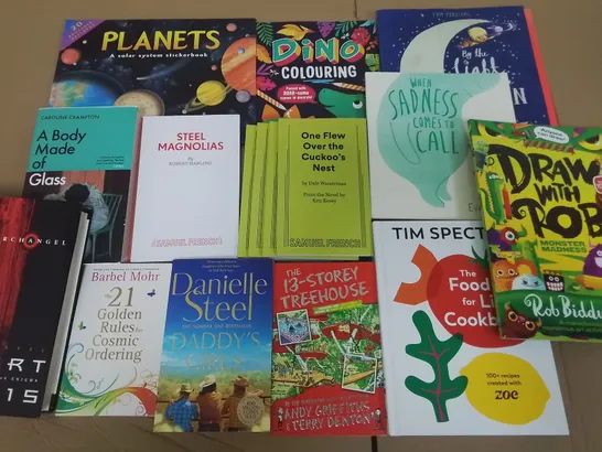 LARGE QUANTITY OF ASSORTED BOOKS TO INCLUDE AQA CHEMISTRY,  JEFFREY ARCHER AND DANIELLE STEEL