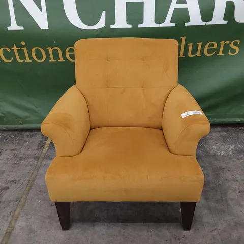 QUALITY BRITISH MADE LOUNGE Co EASY CHAIR GOLD FABRIC