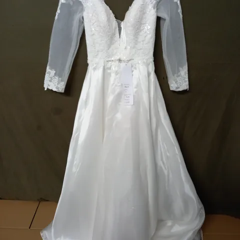 LYDIA COUTURE PAULA IVORY WEDDING DRESS - SIZE 10