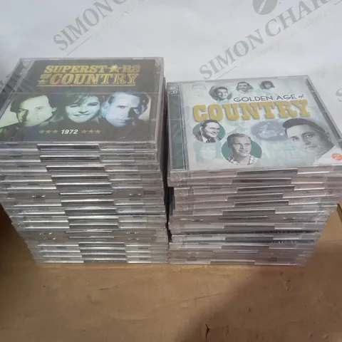 LOT OF APPROX 30 ASSORTED CDS TO INCLUDE SUPERSTARS OF COUNTRY AND GOLDEN AGE OF COUNTRY