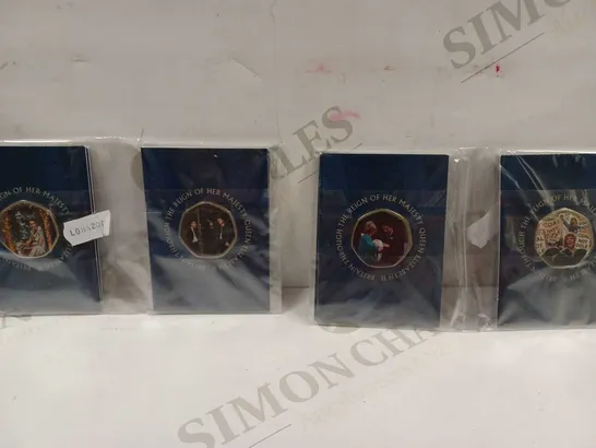 12 X PACKS TO CONTAIN AN ASSORTMENT OF COMMEMORATIVE COINS - APPROX 2-4 COINS PER PACK 