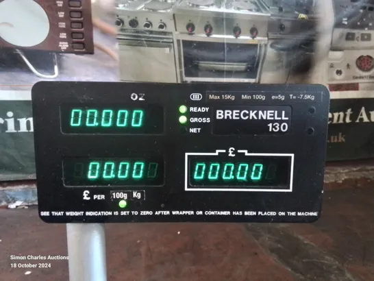 BRECKNELL INDUSTRIAL WEIGHING SCALES (POWERS ON) 