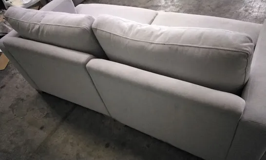 QUALITY DESIGNER LOUNGE CO 2 SEATER SOFA IN WHITE GREY FABRIC 