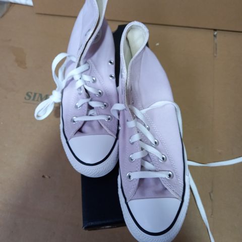 PAIR OF PALE AMETHYST CONVERSE ALL STARS, UK SIZE 6