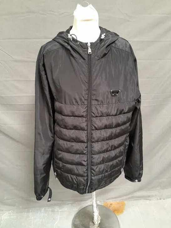 ALESSANDRO ZAVETTI PADDED PARKA IN BLACK SIZE L