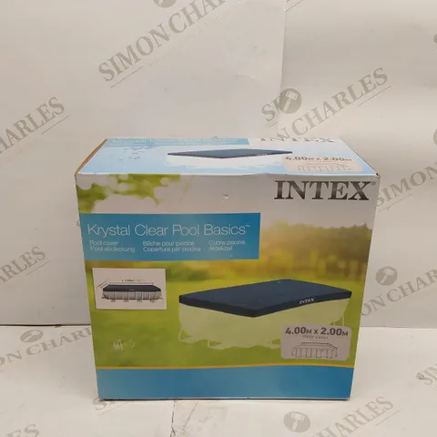 BOXED INTEX KRYSTAL CLEAR POOL COVER (4M X 2M)