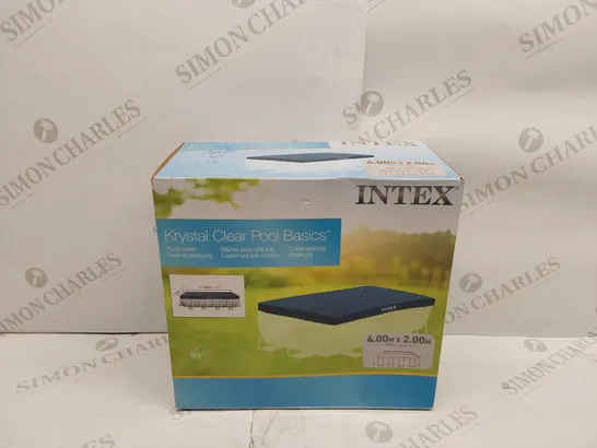 BOXED INTEX KRYSTAL CLEAR POOL COVER (4M X 2M)