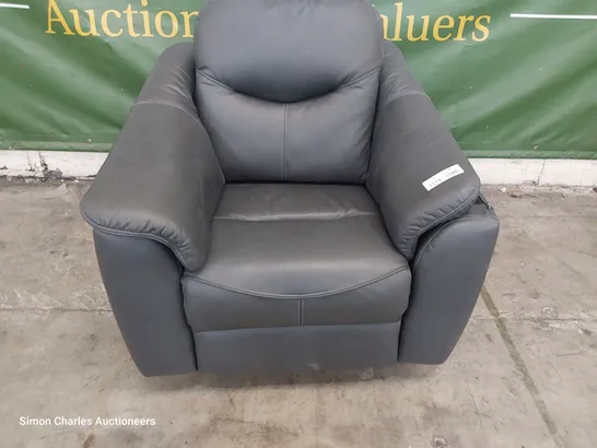 QUALITY BRITISH DESIGNER G PLAN JACKSON POWER RECLINING EASY CHAIR CAMBRIDGE PETROL BLUE LEATHER 