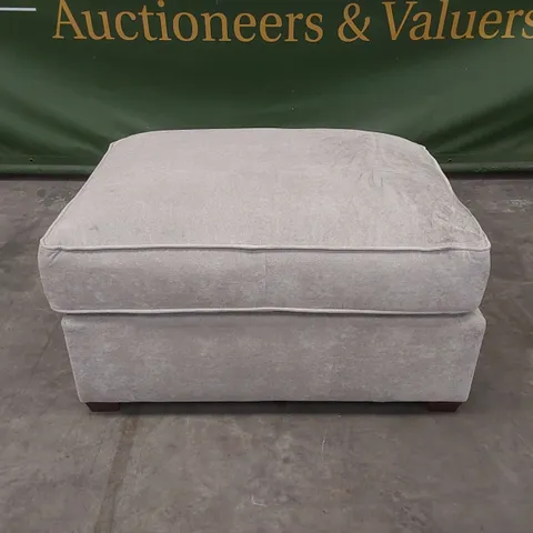 MILLER KINGSTON SILVER FABRIC UPHOLSTERED FOOTSTOOL 