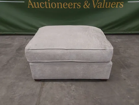 MILLER KINGSTON SILVER FABRIC UPHOLSTERED FOOTSTOOL 