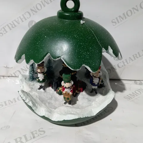 SANTAS EXPRESS PRE-LIT SPHERE WITH CHRISTMAS CHARACTER SCENE