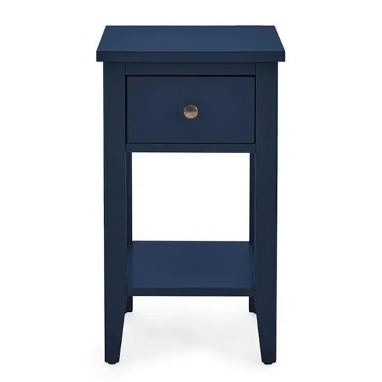 BOXED LYNTON COMPACT BEDSIDE IN NAVY - H55 X W32 X D35 CM 