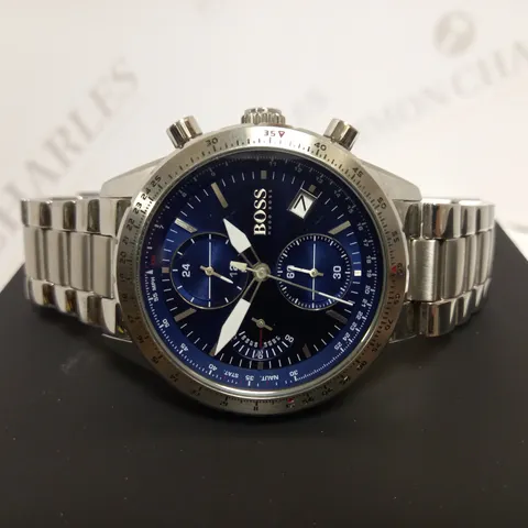 BOSS PILOT EDITION CHRONOGRAPH BLUE DIAL STAINLESS STEEL WATCH