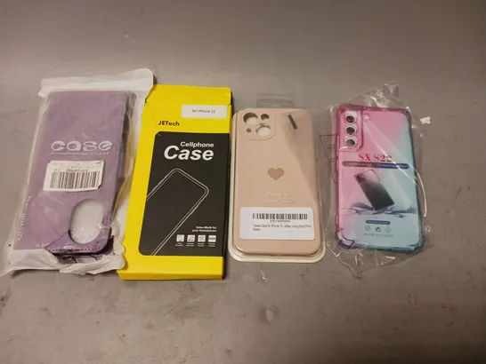 BOXED LOT OF APPROXIMATELY 25 MOBILE PHONE CASES TO INCLUDE SAMSUNG AND IPHONE. VARIOUS COLOURS AND SIZES.