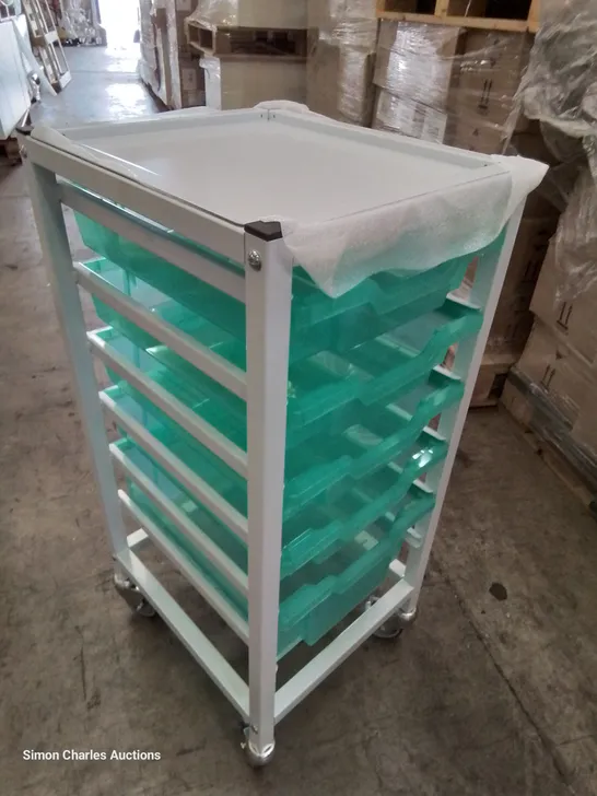 WHEELED TROLLEY WITH 5 TRAYS