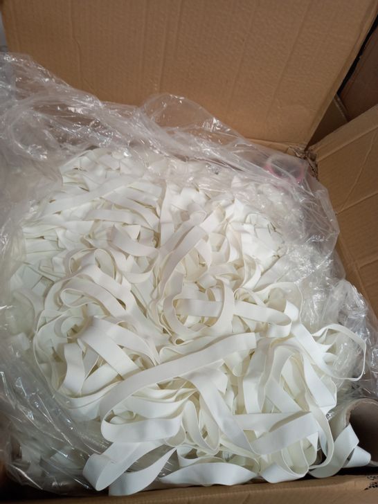 BOX OF A LARGE QUANTITY OF PLAIN WHITE WOVEN 20MM ELASTIC 
