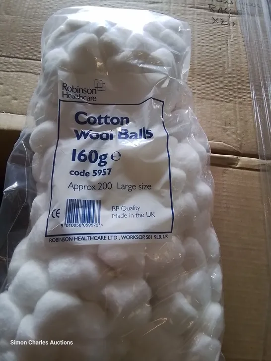 PALLET OF 14 CASES EACH CONTAINING 20 BAGS OF APPROXIMATELY 200 LARGE COTTON WOOL BALLS