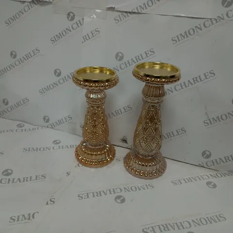 ALISON CORK SET OF 2 PRE-LIT GLASS CANDLE HOLDERS