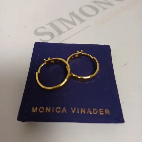 MONICA VINADER TEXTURED GOLD HOOP EARRINGS 