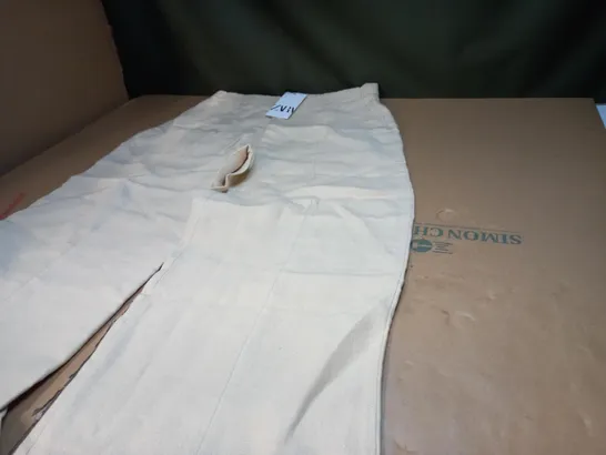 PAIR OF CREAM COTTON TROUSERS - XL