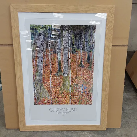 BAGGED FRAMED ART - BIRCH FOREST WITH BORDER BY GUSTAV KLIMT (1 ITEM)