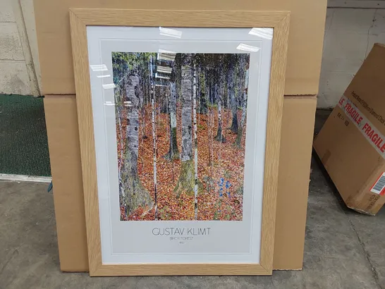 BAGGED FRAMED ART - BIRCH FOREST WITH BORDER BY GUSTAV KLIMT (1 ITEM)