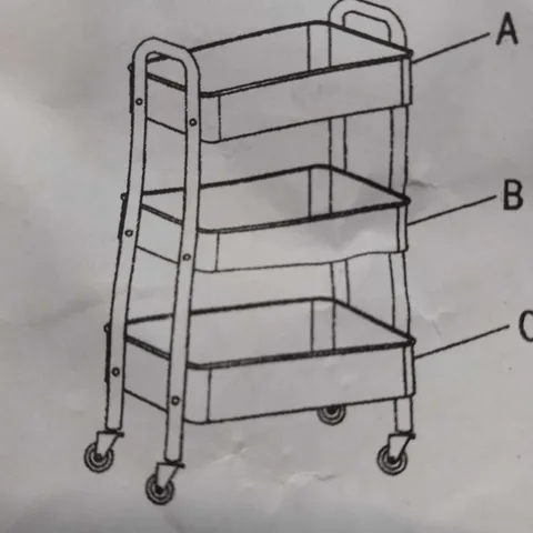BOXED WHITE THREE TIER TROLLEY